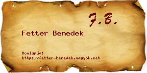 Fetter Benedek névjegykártya